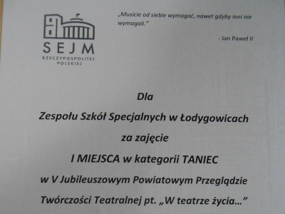 I MIEJSCE W V POWIATOWYM PRZEGLĄDZIE TWÓRCZOŚCI TEATRALNEJ W GILOWICACH - zdjęcia - zdjęcie8